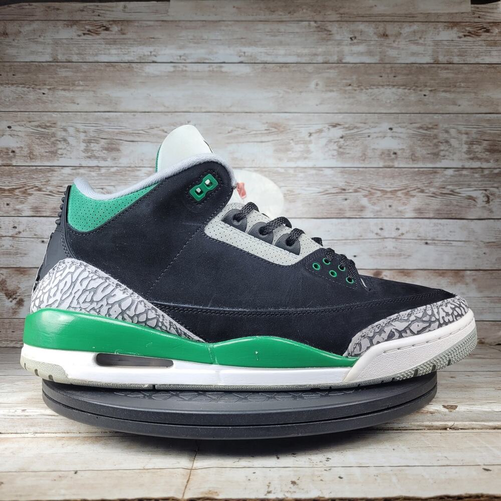 Jordan 3 Retro Men Size 13 Mid Pine Green Athletic Basketball Shoes